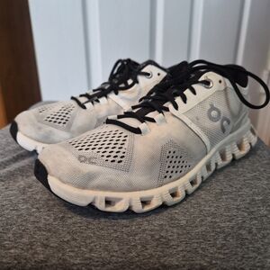 On Running Cloud Men’s Running Shoes — White with Black Accents